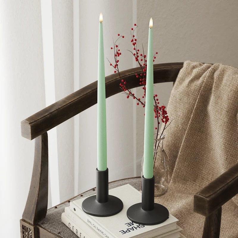 LED Kertelys med Lak, 2 stk (38 cm) Mint