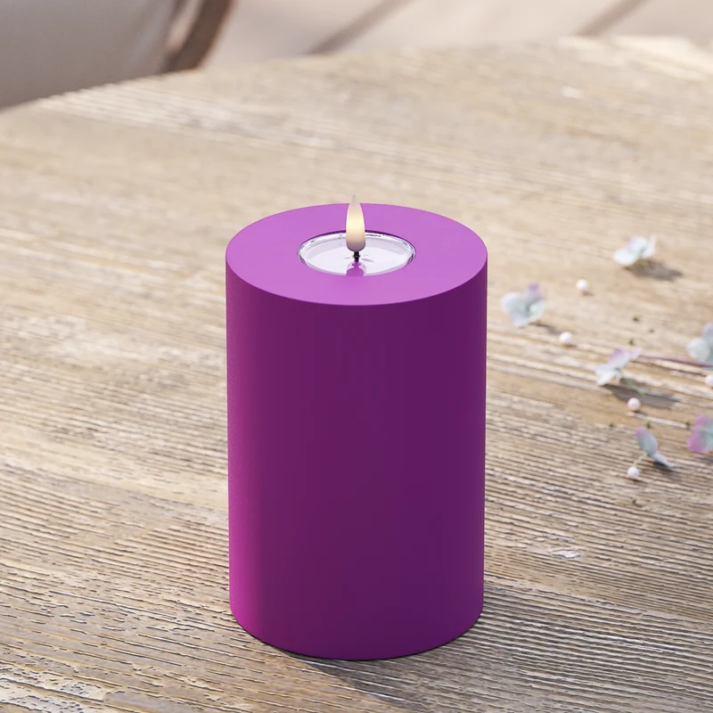 Udendørs LED Bloklys Ø 10 x 15 cm Violet