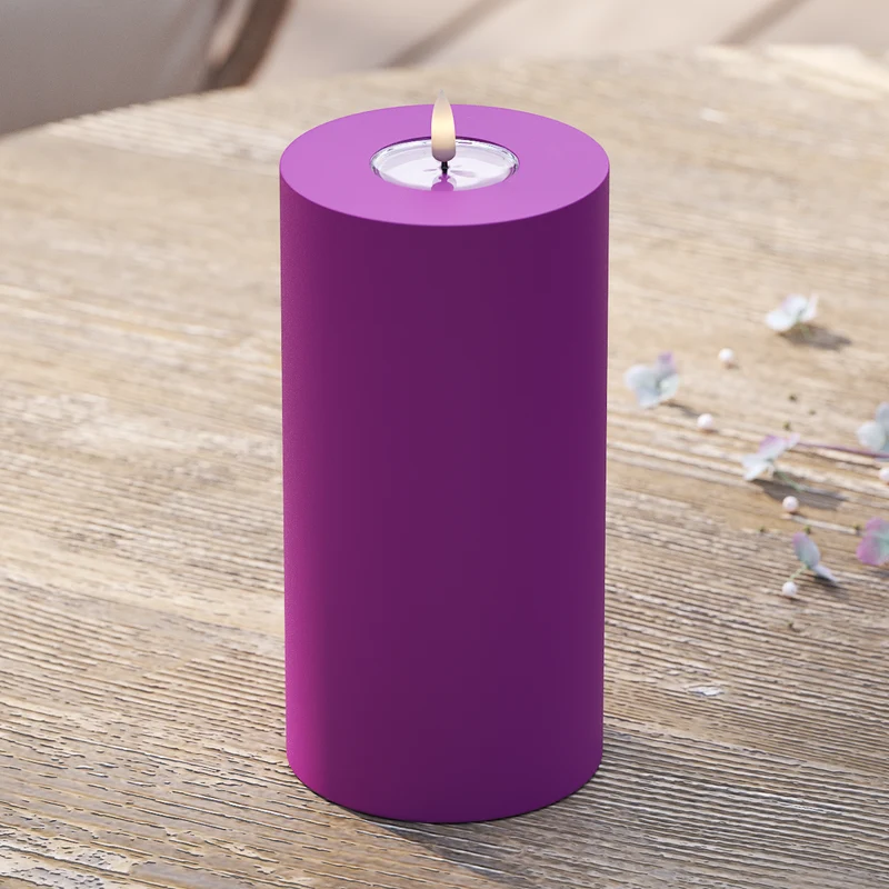 Udendørs LED Bloklys Ø 10 x 20 cm Violet