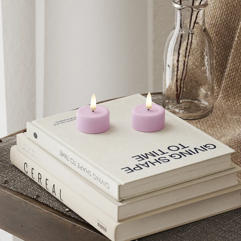 LED Waxinelichtjes 2 pc's. Lavendel