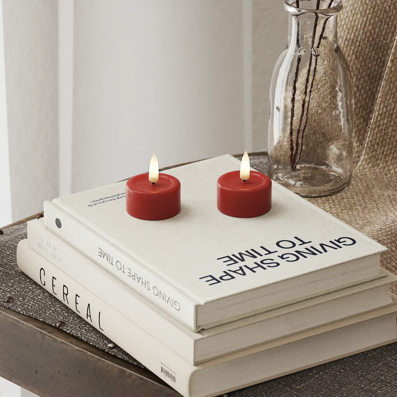 LED Waxinelichtjes 2 pc's. Rood