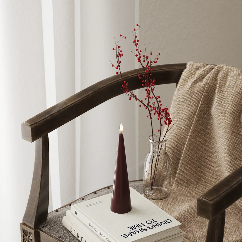 Kegellicht D 5 x H 20 cm Bordeaux