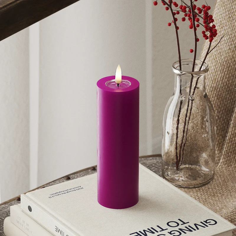 LED Bloklys Ø 5 x 15 cm Violet