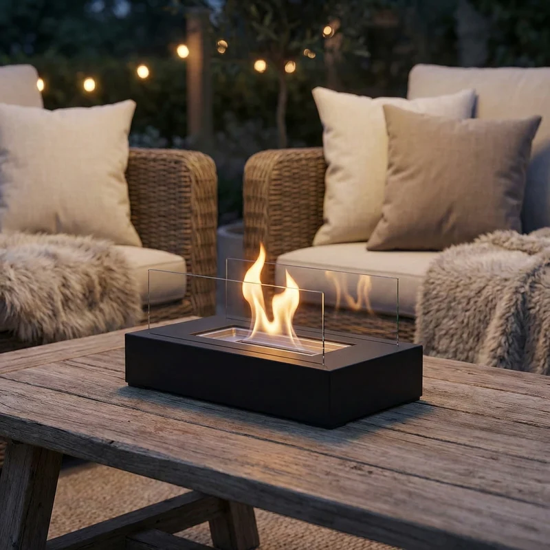 SereniFire Bordsspis – Elegant Bioetanolspis för Inne & Ute
