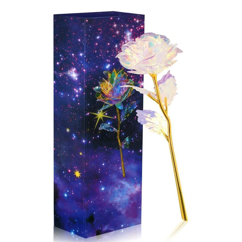 Dekorativ Galaxy Rose i 24k Guldplätering
