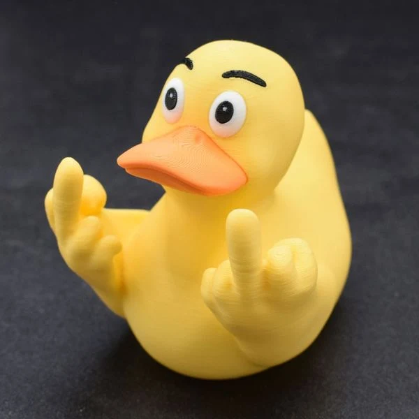 Ankfigur med långfinger i harts, roliga dekorationer