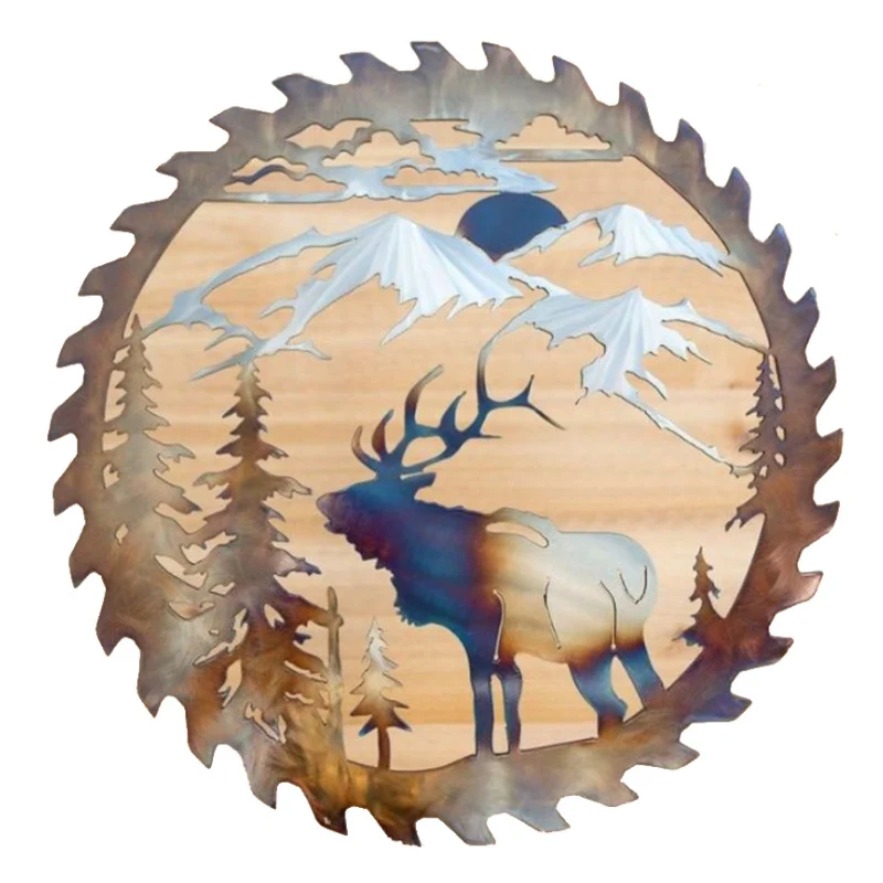Metall Sågblad Väggdekor med Natur och Djurmotiv