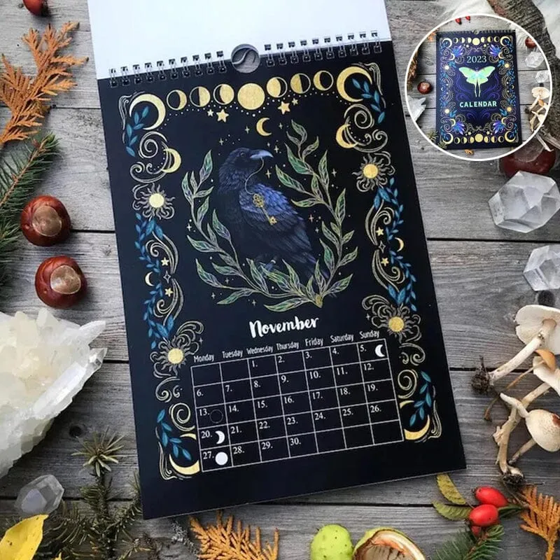2023 Dark Forest Månkalender med Mystiska Djurmotiv