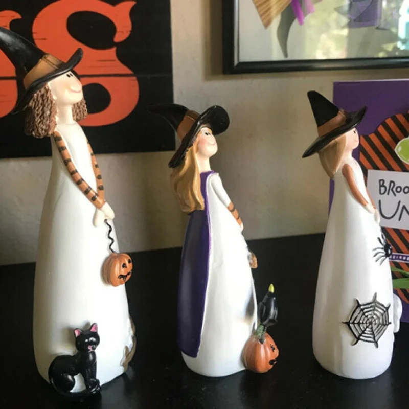 Halloween Dekorationer Häxor i Resin - Set av 3