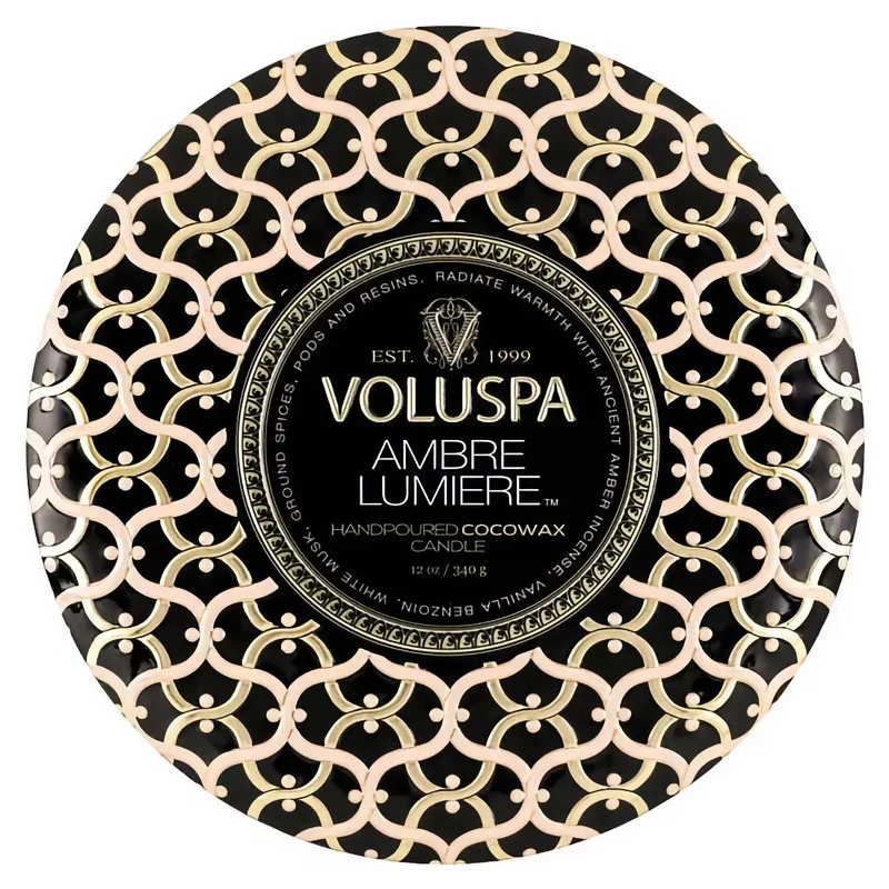 Voluspa Maison 3-Wick Tin Candle Ambre Lumiere