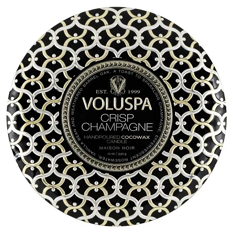 Voluspa Maison 3-Wick Tin Candle Crisp Champagne