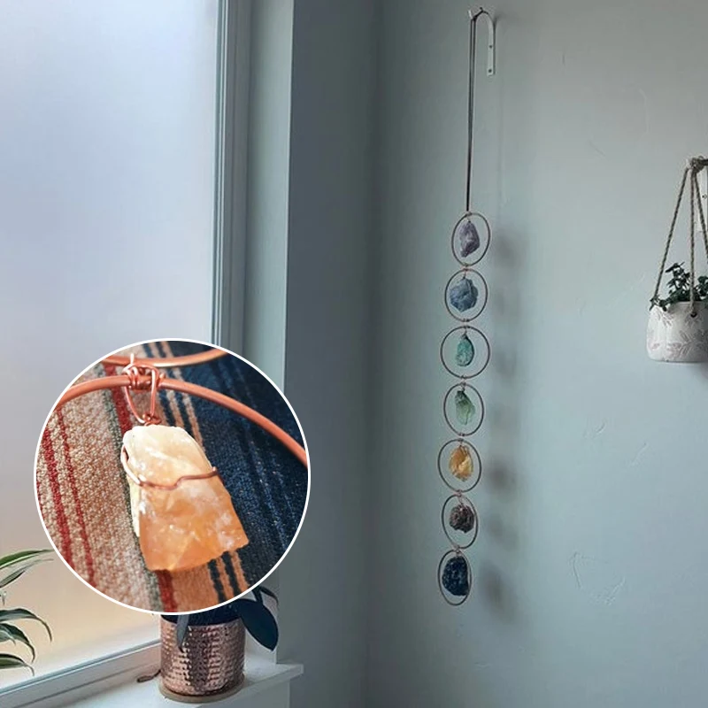 Unik 7 Chakra Väggdekor i Råkristall för Hem och Healing