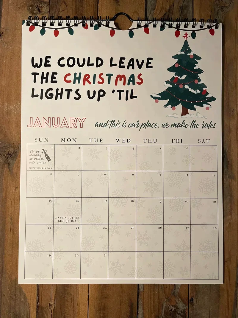 2024 Kalender med Taylor Swift Låttexter – Musik Dekoration
