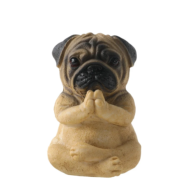 Mysig Bulldog Yoga Staty för Dekoration