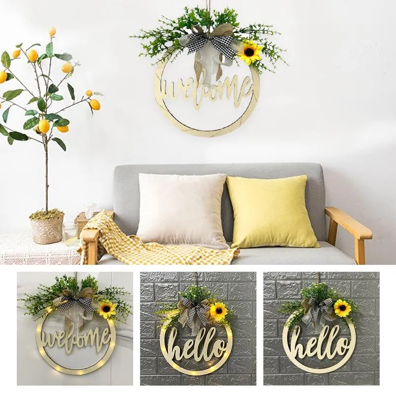Dekorativ krans "Welcome" eller "Hello" för Midsommarnatt