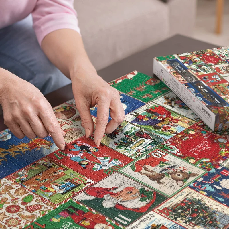 Julkalender med 1000-bitars pussel för vuxna