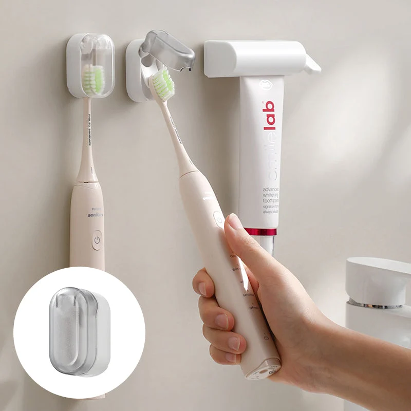 Väggmonterad tandborsthållare med lock - hygienisk och platsbesparande